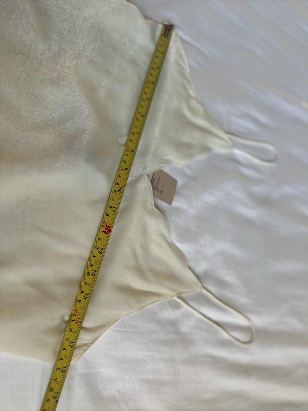 NWT Ivory Coquette Satin Scalloped V-Neck Mini Slip Dress Romantic Size M - Picture 7 of 10